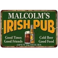 thumbnail image 1 of MALCOLM'S Irish Pub Beer Metal Sign Bar Decor 8x12 108120013358, 1 of 1