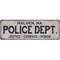 thumbnail image 1 of MALDEN, MA POLICE DEPT. Home Decor Metal Sign Gift 6x18 206180012587, 1 of 1