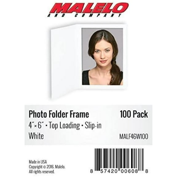 MALELO AND COMPANY Cardboard Photo Folder Frame 4x6 - Pack of 100 - White, Photo folder frame By Brand MALELO AND COMPANY
