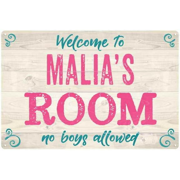 MALIA'S Room Kids Bedroom Sign 8x12 Metal Sign 208120089215