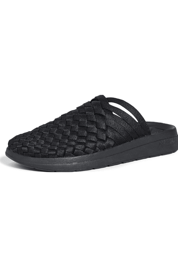 Unisex Black Adult Flat Sandals, M 11, W 13