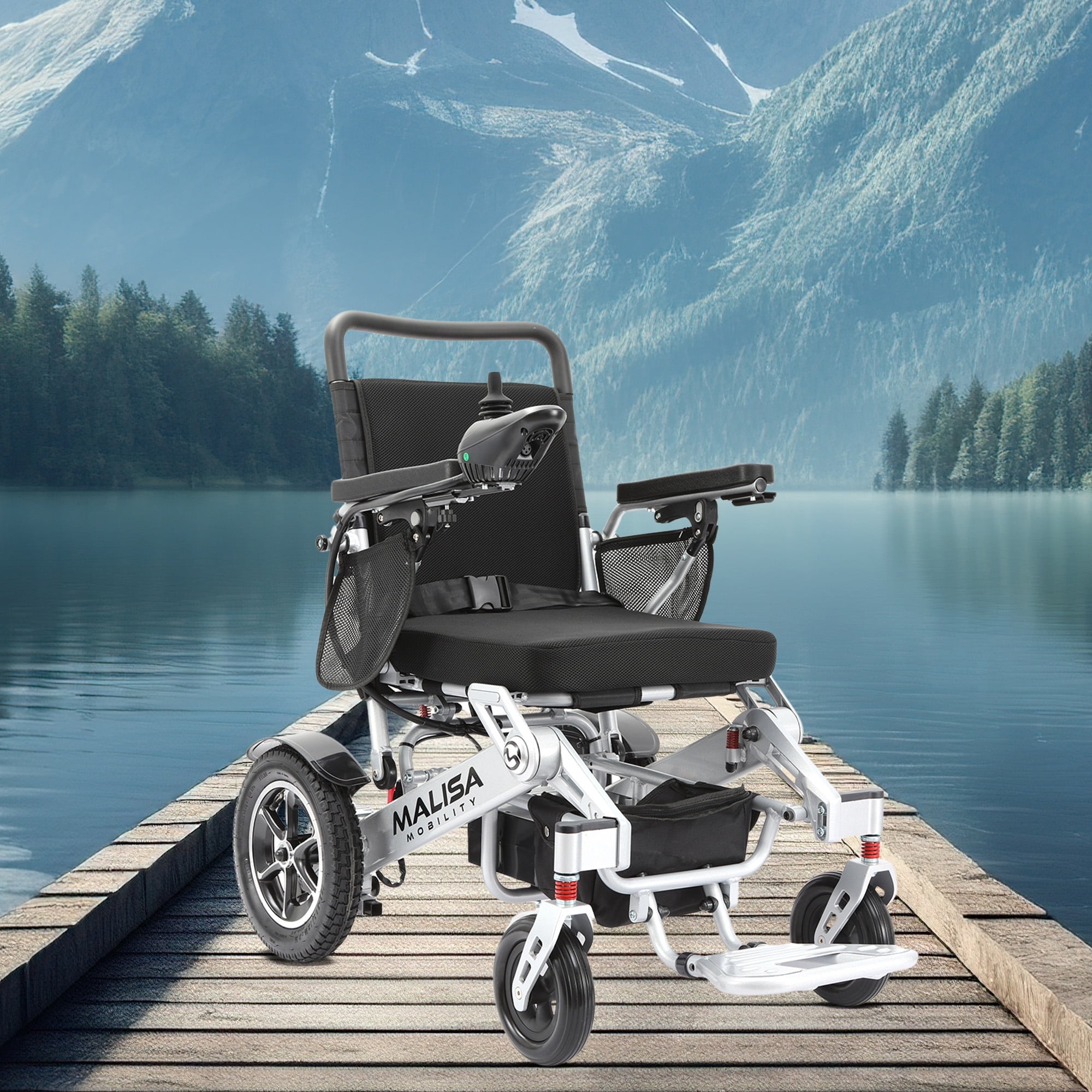 MALISA Electric Wheelchair for Adults, All Terrain Lightweight Foldable ...