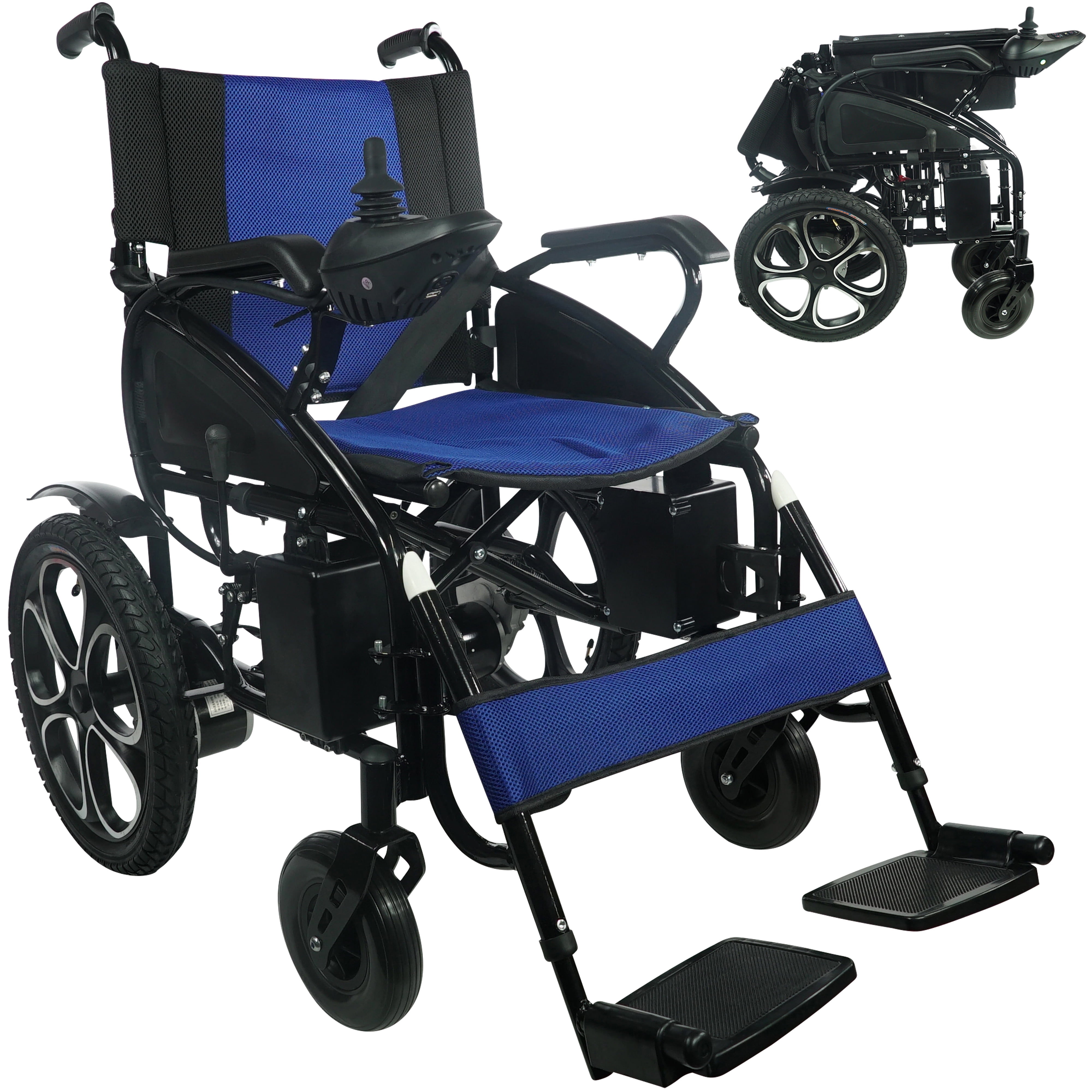 MALISA Lightweight Folding Electric Wheelchair for Adults, Lithium ...
