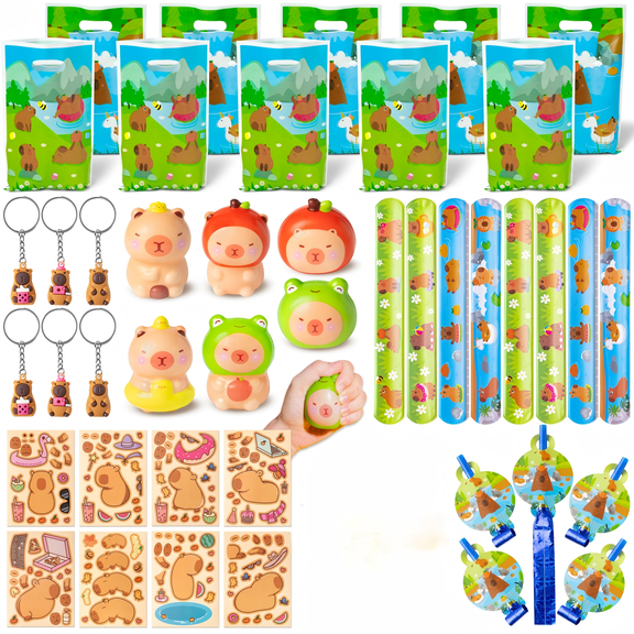MALLMALL6 116Pcs Animal Theme Party Favors,Includes Bracelets Keychains Stickers Gift Bags