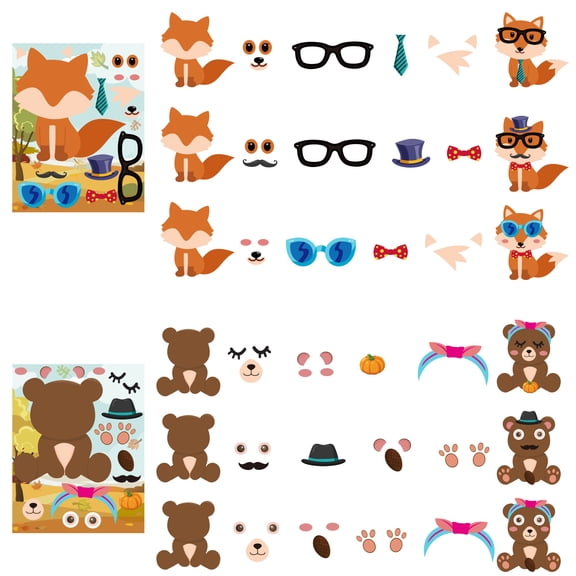 MALLMALL6 45 Pack Making a Woodland Animals Sticker For Class Party Diy Game
