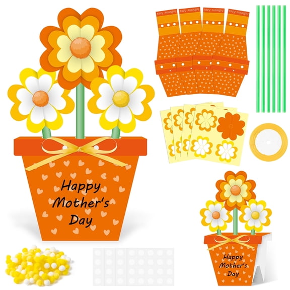 MALLMALL6 DIY 3D Flower Bouquet Craft Kit 24 Pieces