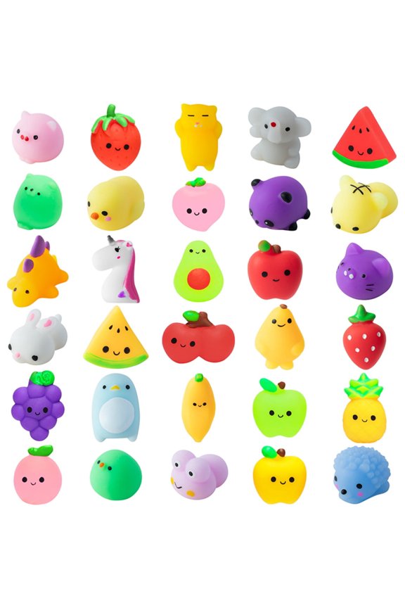 30 Pack Silicone Fruit Squeeze Toys for Party Favors