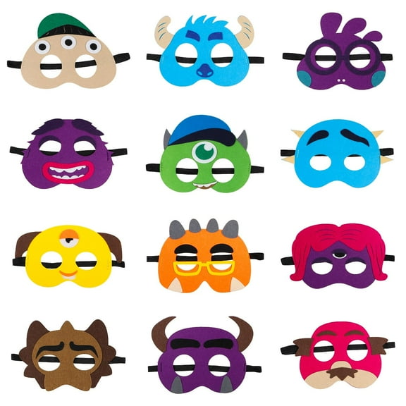 MALLMALL6 Monster Felt Masks - 12Pcs Birthday Party Cosplay Supplies