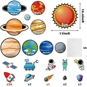 MALLMALL6 Outer Space Theme Paper Cutouts for Bulletin Board ,63Counts