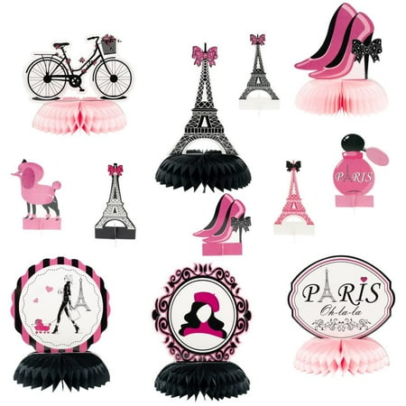 Haooryx Paris Honeycombs Centerpieces Party in Paris Party 12Pcs