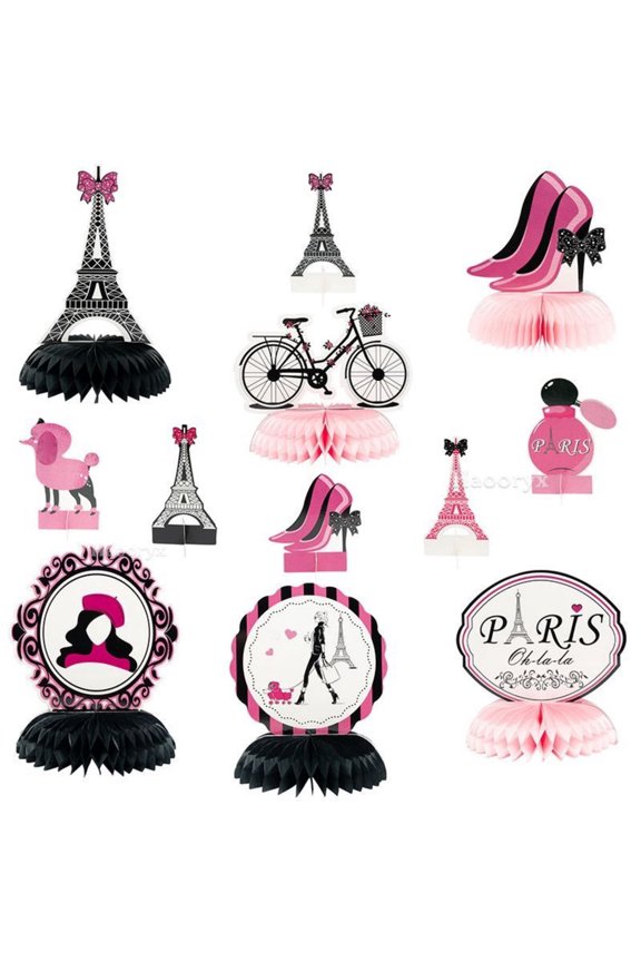 Paris Honeycombs Centerpieces for Party Decor,12Couns