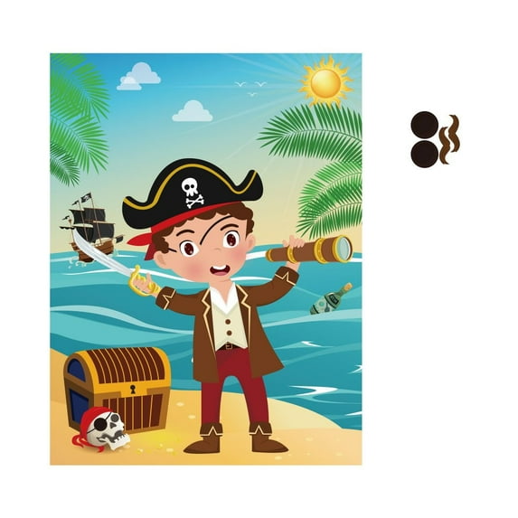 Haooryx Pirate Stickers Party Games for Kids Pin The Eye Patch and Mustache