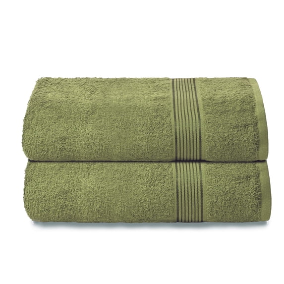 MALLONI HOME 100% Premium Cotton 2 Pack Oversized Bath Towel Set 28x55 inches, Large Bath Towels, Ultra Absorbant Compact Quickdry & Lightweight Towel, Ideal for Gym Travel Camp Pool - Kiwi Green