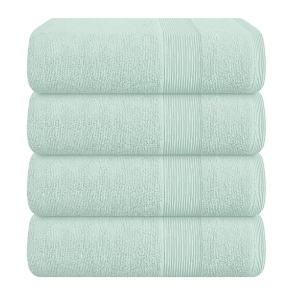 MALLONI HOME 4 Pack Bath Towel Set 27x54, 100% Ring Spun Cotton, Ultra Soft Highly Absorbent Machine Washable Hotel Spa Quality Bath Towels for Bathroom, 4 Bath Towels Sea Green