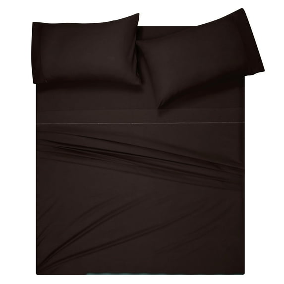 MALLONI HOME California King Sheet Sets - Cotton Rich Bedding Sets, 4 Piece Deep Pocket Bed Sheets Sets - Ultra Soft, Wrinkle Resistant, Quick Dry, Easy Care California King Sheets - Chocolate Brown