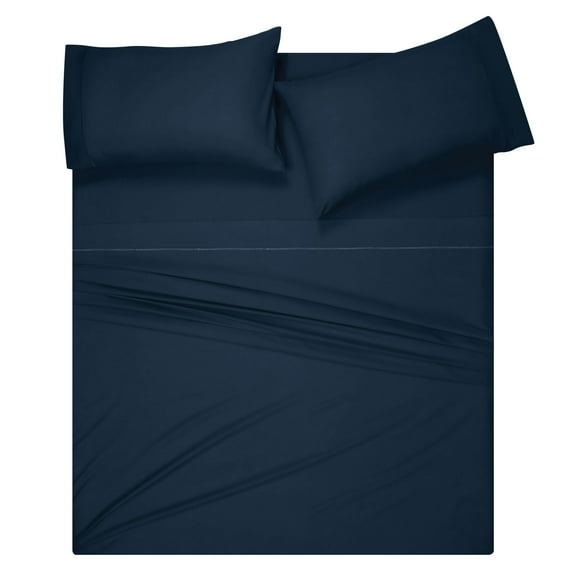 MALLONI HOME King Sheet Set - Cotton Rich Bedding Sets King, 4 Piece Deep Pocket King Size Bedding Sets - Ultra Soft, Wrinkle Resistant, Quick Dry, Easy Care King Sheets - Mineral Blue