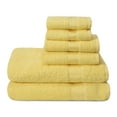 thumbnail image 1 of MALLONI HOME Ultra Soft 6 Pack Cotton Towel Set, Contains 2 Bath Towels 28x55 inch, 2 Hand Towels 16x24 inch & 2 Wash Coths 12x12 inch, Ideal for Everyday use, Compact & Lightweight - Lime Yellow, 1 of 8