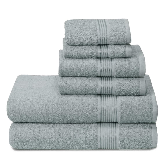 MALLONI HOME Ultra Soft 6 Pack Cotton Towel Set, Contains 2 Bath Towels 28x55 inch, 2 Hand Towels 16x24 inch & 2 Wash Coths 12x12 inch, Ideal Everyday use, Compact & Lightweight - Jade