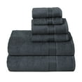 thumbnail image 1 of MALLONI HOME Ultra Soft 6 Pack Cotton Towel Set, Contains 2 Bath Towels 28x55 inch, 2 Hand Towels 16x24 inch & 2 Wash Coths 12x12 inch, Ideal Everyday use, Compact & Lightweight - Charcoal Grey, 1 of 8
