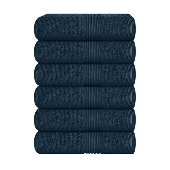 MALLONI HOME Ultra Soft 6-Piece Hand Towel Set 16x28 - 100% Ringspun Cotton - Durable & Highly Absorbent Hand Towels - Ideal for use in Bathroom, Kitchen, Gym, Spa & General Cleaning - Mineral Blue