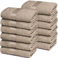 thumbnail image 1 of MALLONI HOME Ultra Soft Cotton Washcloths, Contains 12 Piece Face Cloths 12x12 inch, Ideal for Everyday use Face Towels, Compact & Lightweight Multi Purpose Washcloths - Tan, 1 of 5