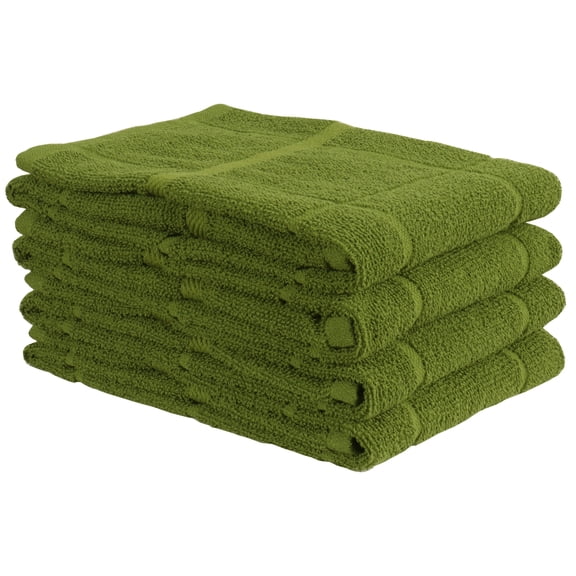 MALLOWEX Kitchen Towels Set of 4 Solid | Dish Towels 16 x 26 Inches | Super Soft and Absorbent |100% Cotton Dish Rags for Drying Dishes | Quick Drying Kitchen Hand Towels | Green