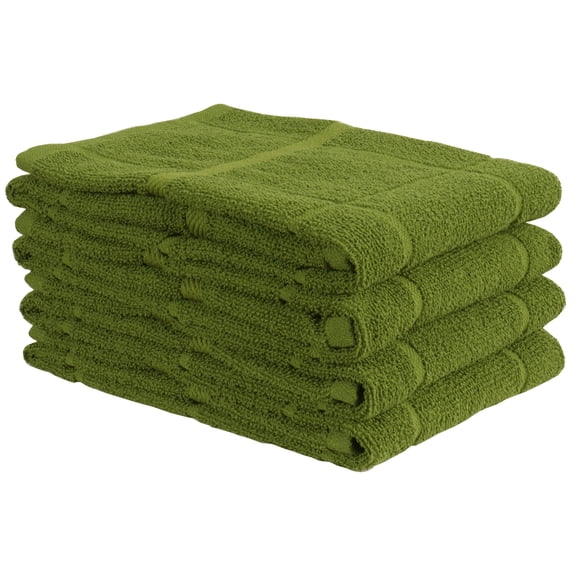 MALLOWEX Kitchen Towels Set of 4 Solid | Dish Towels 16 x 26 Inches | Super Soft and Absorbent |100% Cotton Dish Rags for Drying Dishes | Quick Drying Kitchen Hand Towels | Green