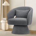 MALOL Round Barrel Armchair, Modern Fabric Accent Chair with Pillow for