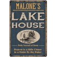 thumbnail image 1 of MALONE'S Lake House Blue Cabin Home Decor Gift 12x18 Metal 112180038426, 1 of 1