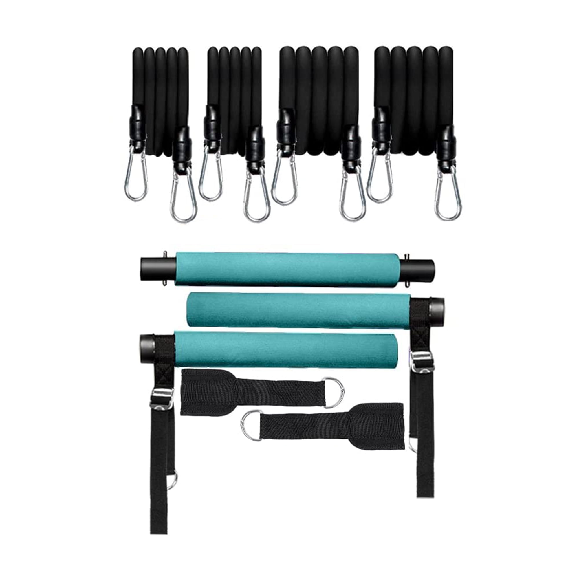 MALOOW Pilates Bar with Adjustable Resistance Bands and Travel Bag