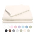 thumbnail image 1 of MALOUF Double Brushed Microfiber Super Soft Luxury Bed Sheet Set - Wrinkle Resistant - Split King Size - Ivory, 1 of 7