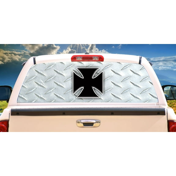 MALTESE CROSS Rear Window Graphic back truck decal suv view thru vinyl