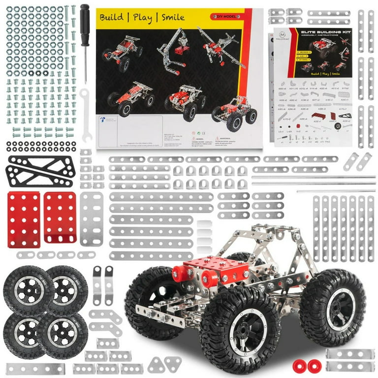 MALUVRIAN Erector Set for Boys Girls Metal Model Kits for Adults Teens and Advanced Kids Stem Toys Build A Car Plane or Excavator Educational