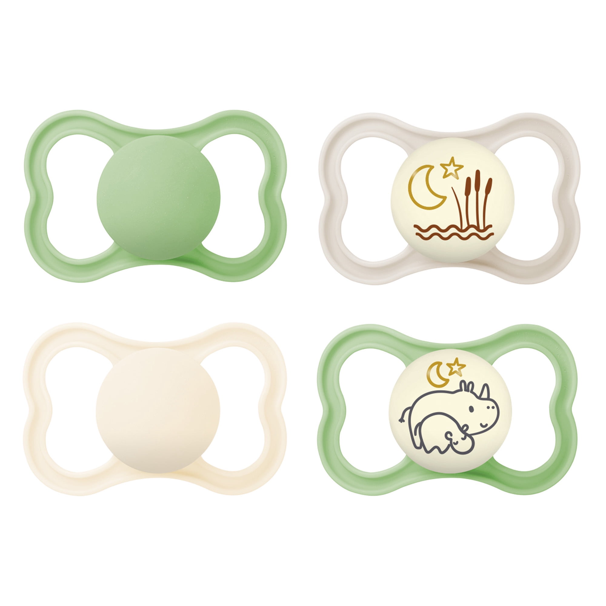 MAM Air Day & Night Pacifier, for Sensitive Skin, Glows in The Dark, 6-16 Months, Unisex, 4 Count