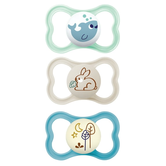 MAM Air Day & Night Pacifiers (3 pack), MAM Sensitive Skin Pacifier 6+ Months, Glow in the Dark Pacifier, Best Pacifier for Breastfed Babies, Baby Boy Pacifiers