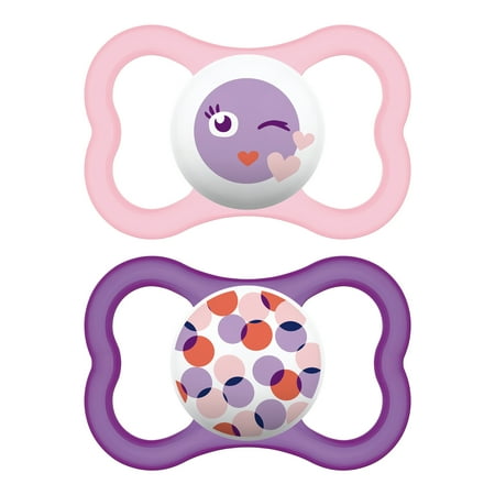 MAM Air Modern Pacifier, 6+ Months, Girl, 2 Pack