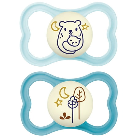 MAM Air Night Pacifier, 6+ Months, Boy, 2 Pack