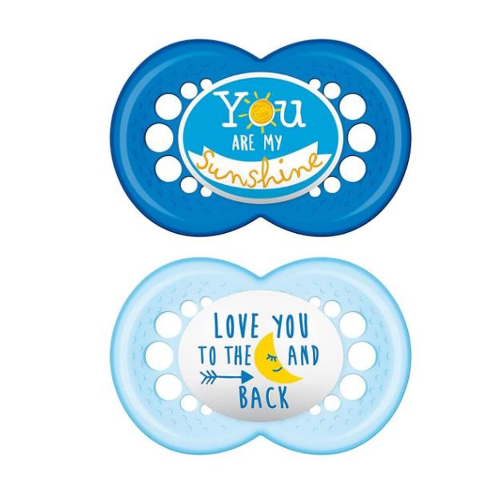 MAM Attitude Pacifier 2 pack, 1 Sterilizing Pacifier Case, Pacifiers 6
