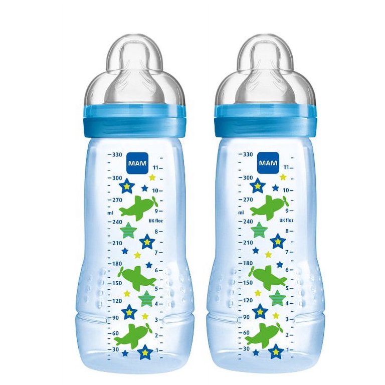 Mam Easy Active Baby Bottles with Teat Size 3 (Fast Flow), 4 Months+, 330ml,  Green, Pack of 2 : : Baby Products