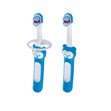 MAM Baby's Brush Toothbrush, 6+ Months, Boy, 2 Pack
