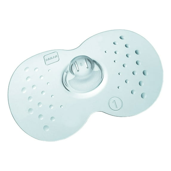 MAM Breastfeeding Nipple Shields with Sterilizing Storage Case, Size 1 Small 17mm, 2-Count
