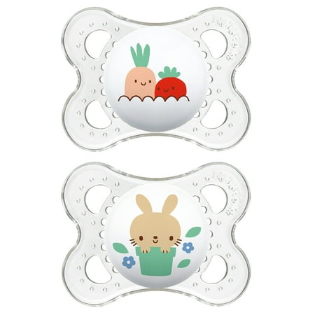MAM Clear Pacifier, 0-6 Months, Unisex, 2 Pack