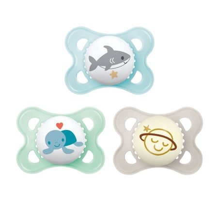 MAM Day & Night Pacifier, 0-6 Months, Boy, 3 pack