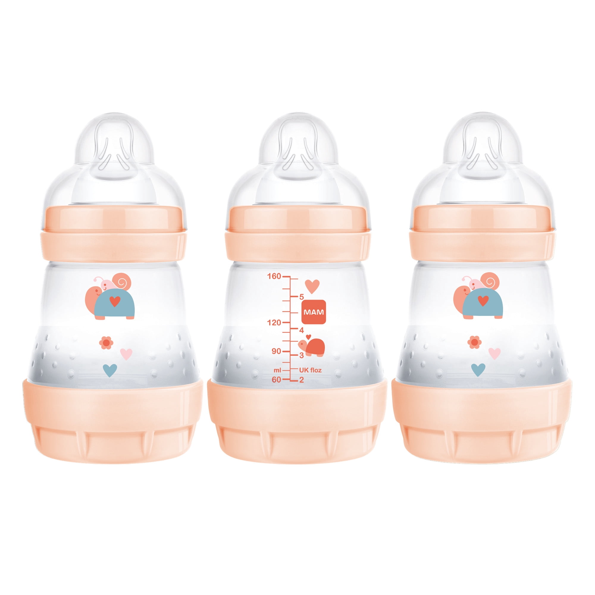 MAM Easy Active, Anti Colic Matte Bottle, 5oz Girl 3 Pack