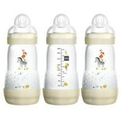 MAM Easy Start Anti-Colic Bottle 9 oz (3-Count), Baby Essentials, Medium Flow Bottles with Silicone Nipple, Unisex