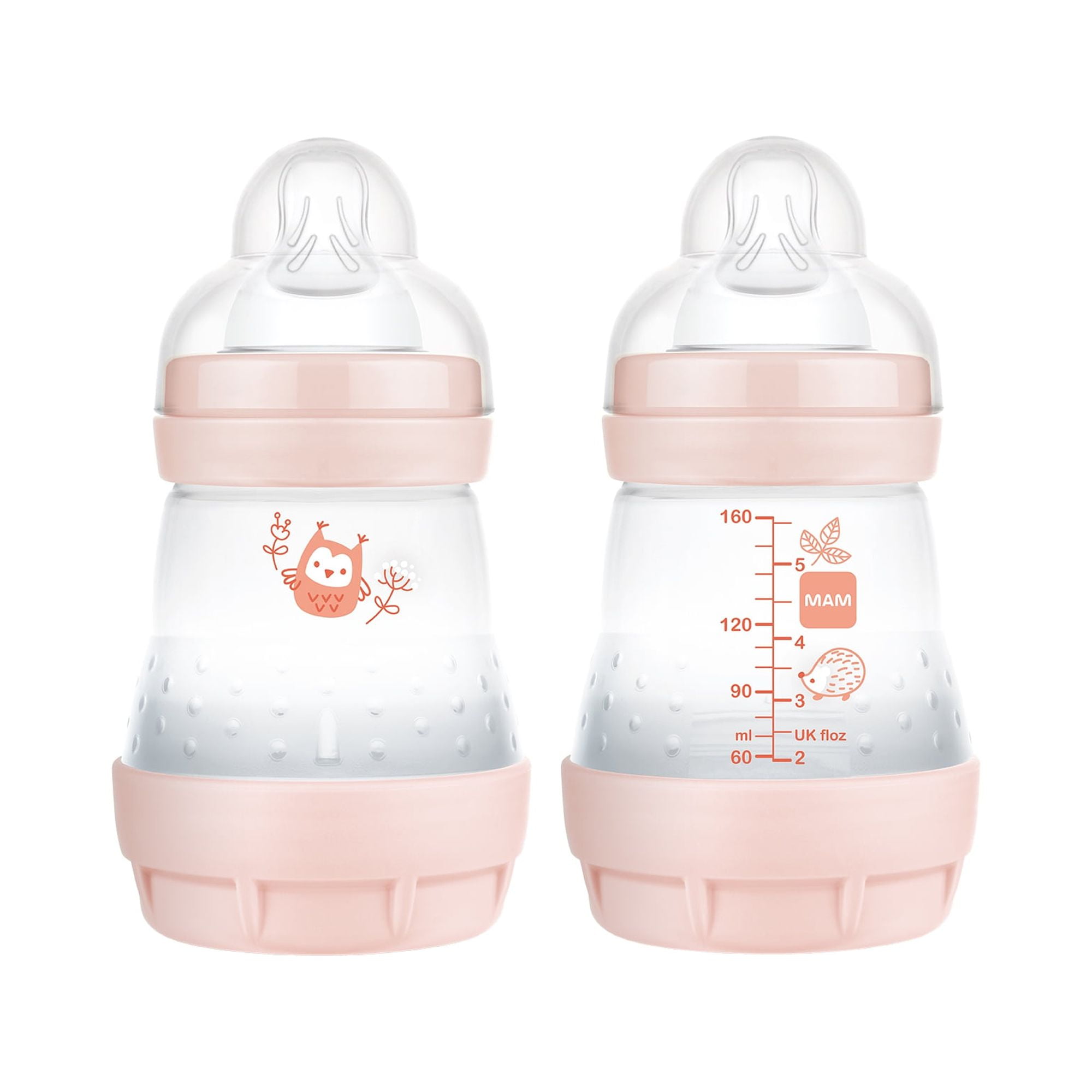 Mam Anti-Colic Bottle - 260Ml - 0 - 6 Meses - Ttine Dbit 2 - Set Of 2 -  Pink And White