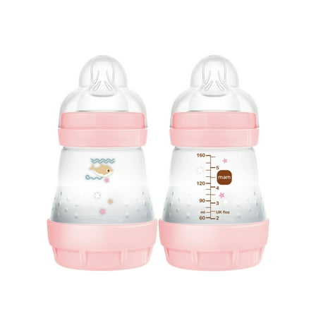 MAM Easy Start Matte Anti-Colic Bottle, 5 oz, Girl, 2 pack