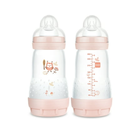 MAM Easy Start Matte Anti-Colic Bottle, 9 oz, Girl, 2 pack