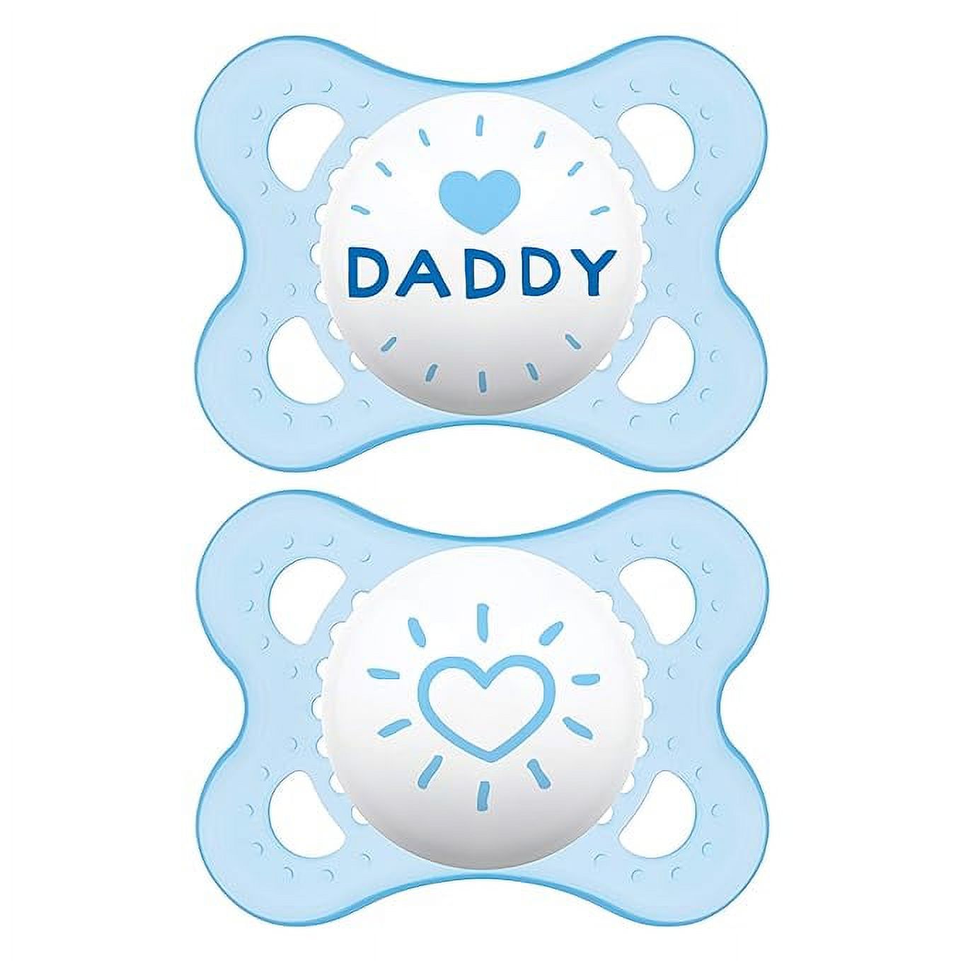 MAM I Love Daddy Collection Pacifiers (2 Pack, 1 Sterilizing Pacifier Case), MAM Pacifier 06