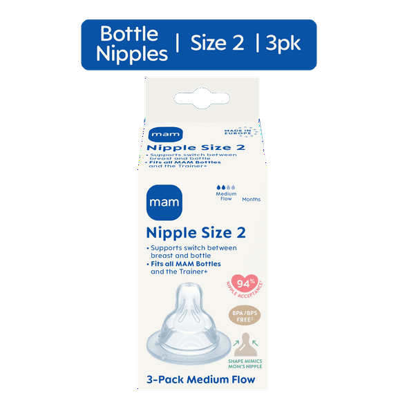 MAM Medium Flow Nipple, 3 Pack